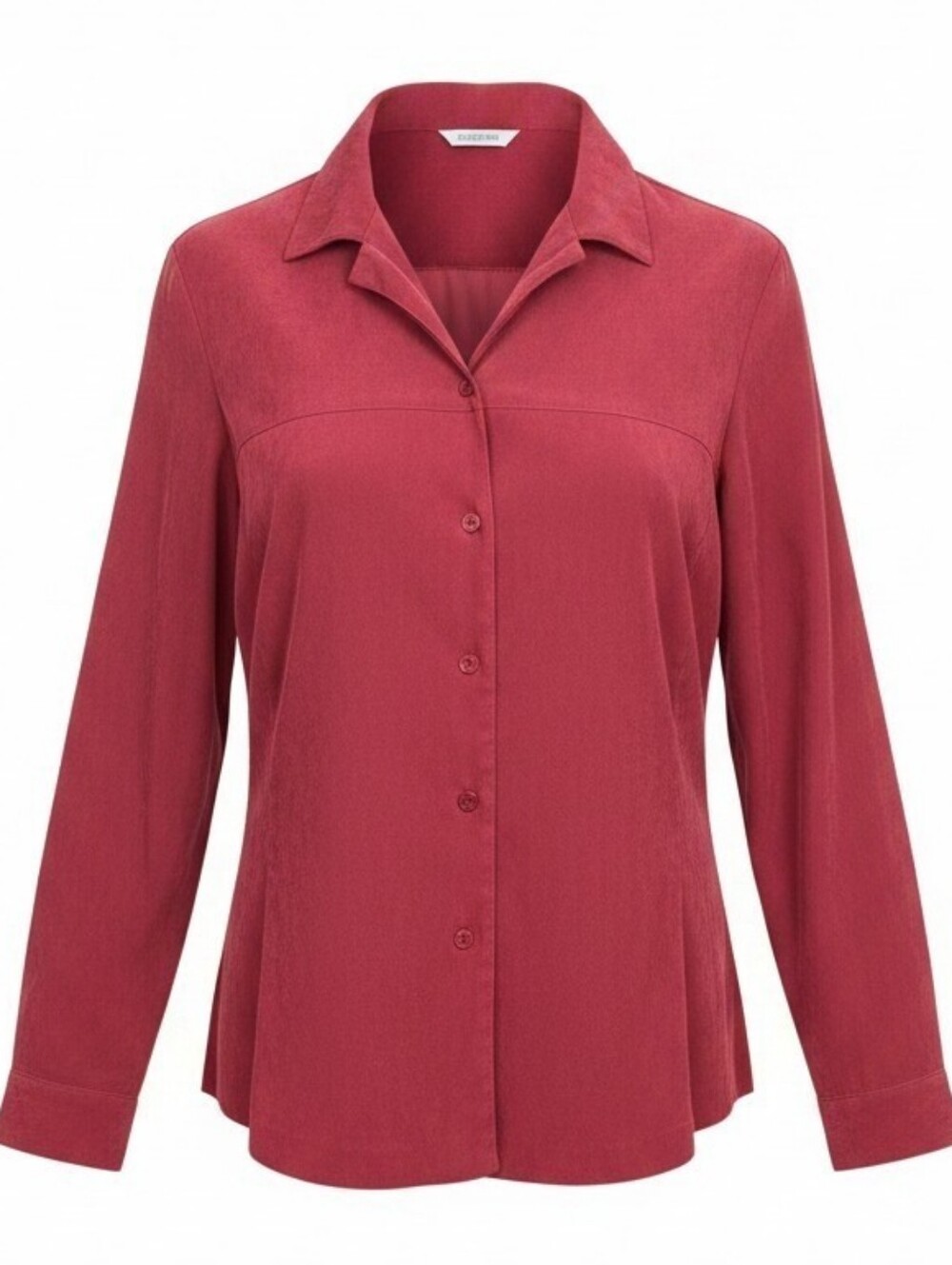 COLDWATER CREEK | Faux Suede Button Down Long Sleeve Maroon Blouse | 3X